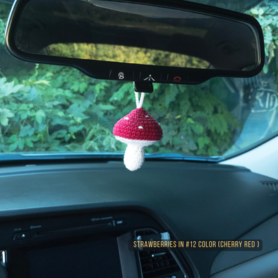 Red Mushroom Car Rear View Mirror Hanging Charm
