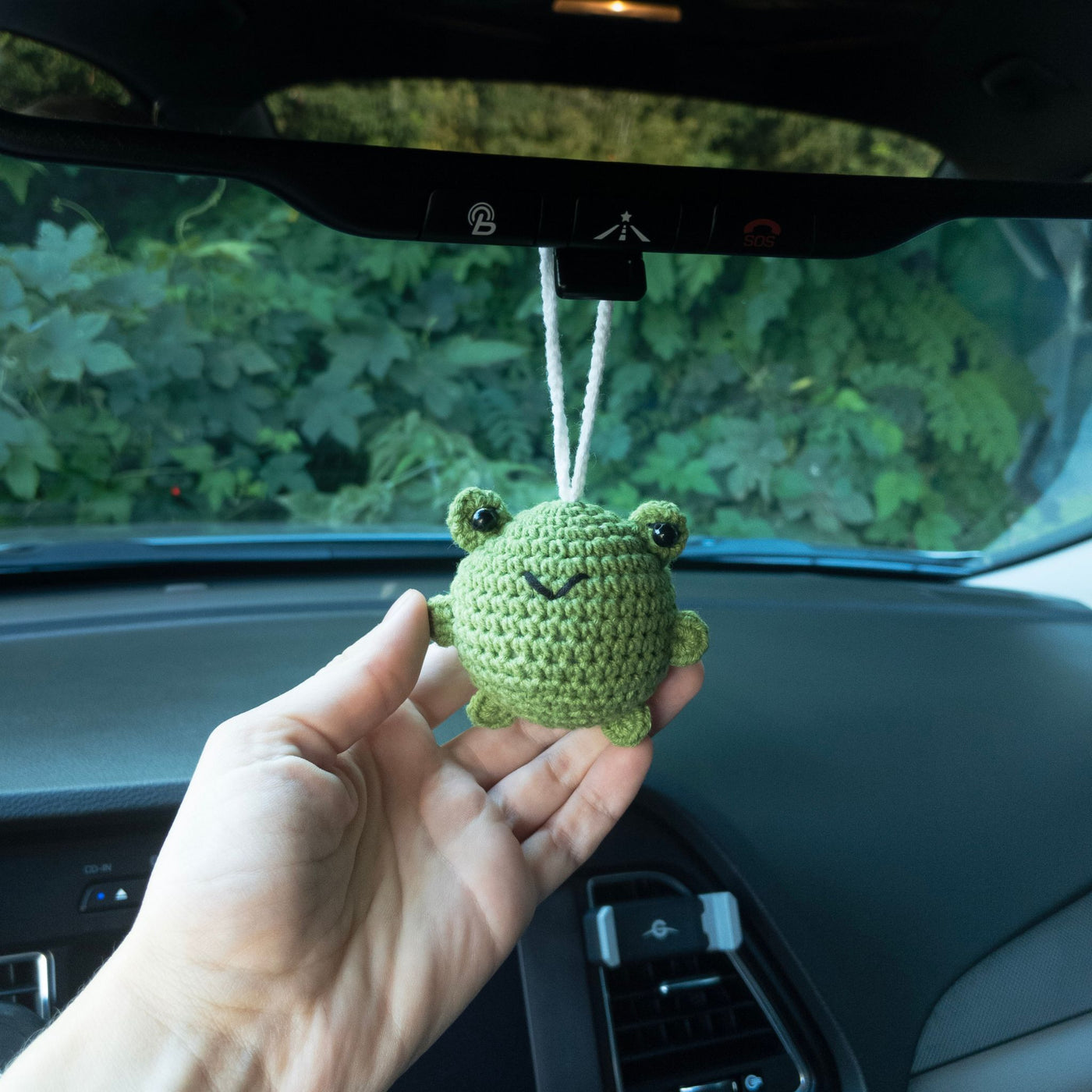 Green Frog Car Rear View Mirror Hanging Charm