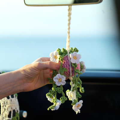 Daisy in the Pot Car Rear View Mirror Hanging Charm