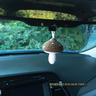 Brown Mushroom Car Rear View Mirror Hanging Charm