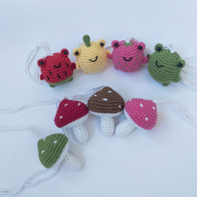 Cute Mushroom & Frog Car Rear View Mirror Hanging Charm