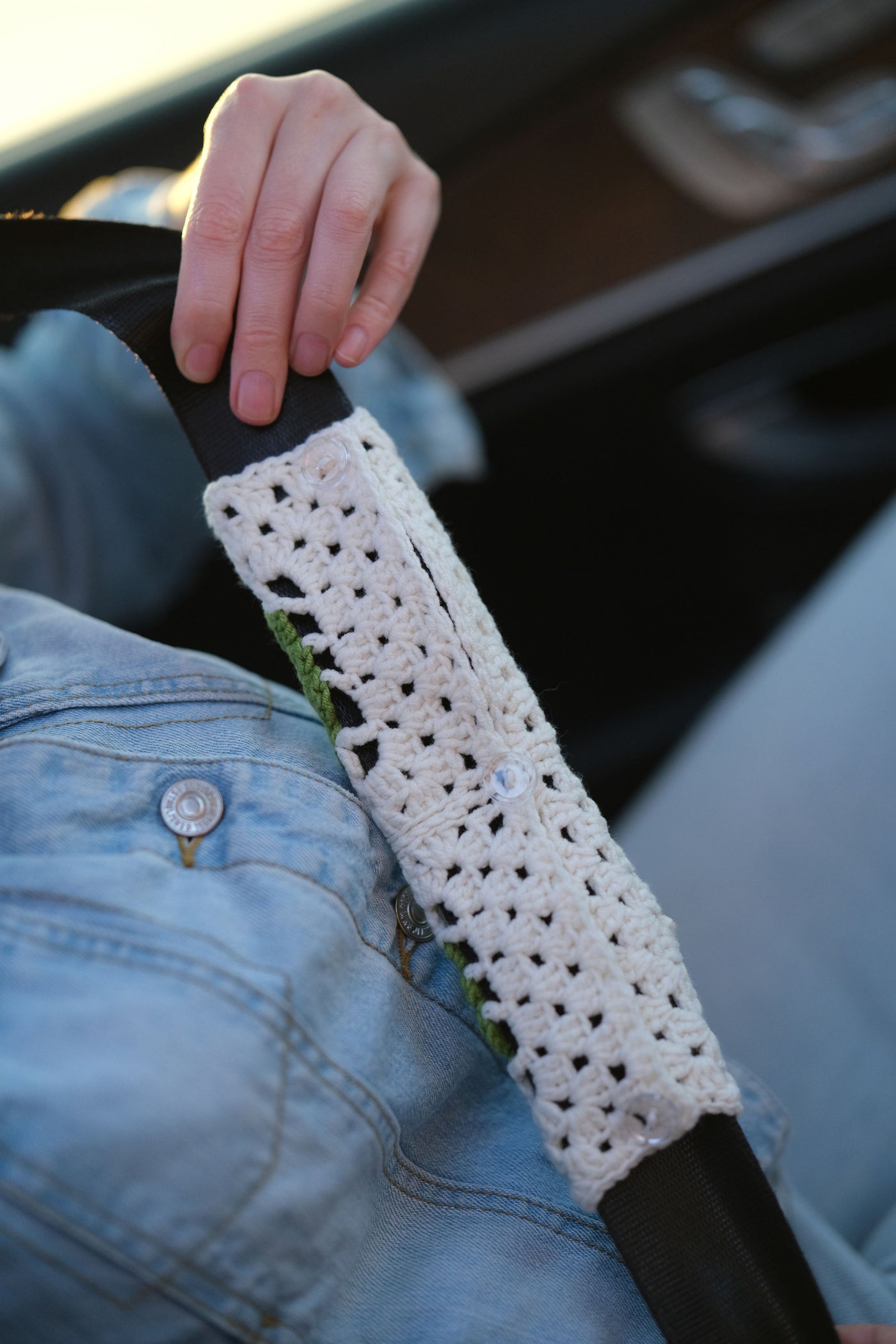 Monstera Steering Wheel Cover Set with car coasters and seat belt covers