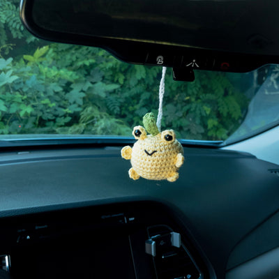 Yellow Lemon Frog Car Rear View Mirror Hanging Charm