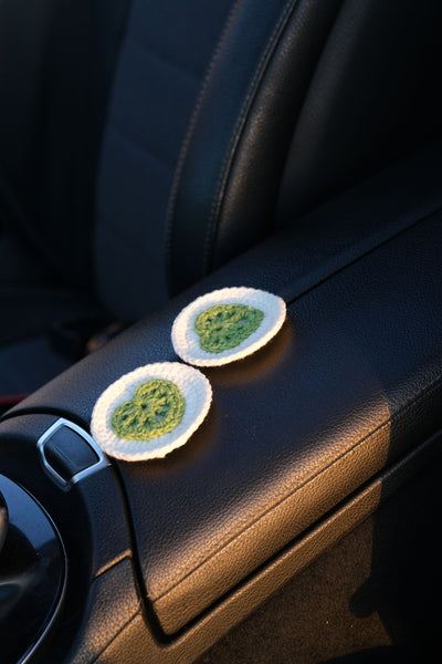 Monstera Steering Wheel Cover Set with car coasters and seat belt covers